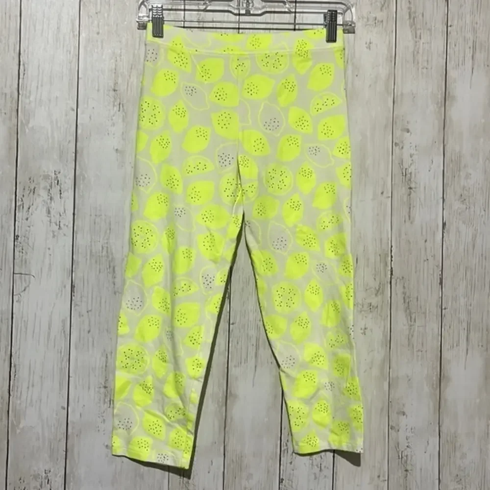 GapKids Lemon‎ Print Capri Leggings Bright Yellow Girls Size XXL 160